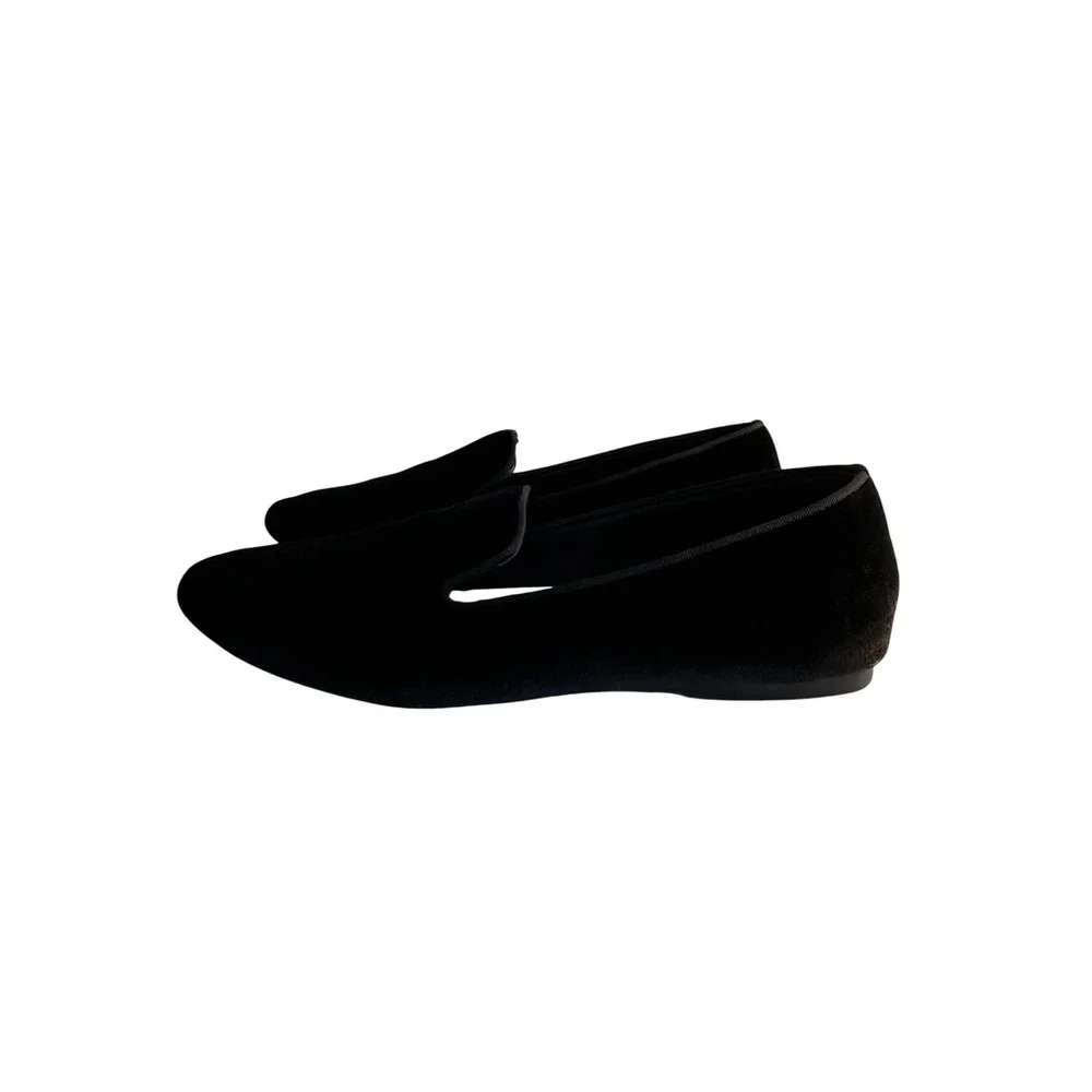 Birdies The Starling Velvet Loafers Size 10.5 Black Smoking Slipper Flat Classic